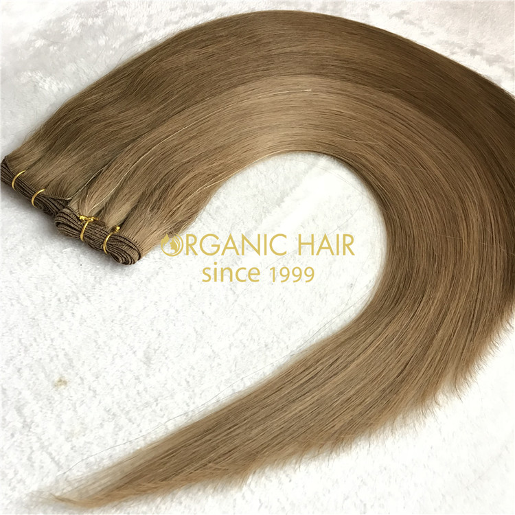 Human hand tied weft hair extensions #6color & #8color X118